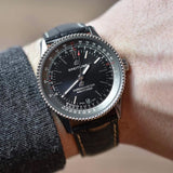 Breitling Navitimer Automatic 38mm Black Dial Black Leather Strap Mens Watch - A17325241B1P1 Authentic Buy Shop Now