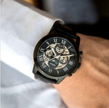 Fossil Grant Automatic Black Dial Black Leather Strap Watch for Men - ME3028 Authentic Buy Shop Now