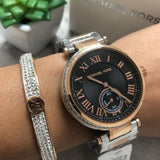 Michael Kors Skylar Black Dial Two Tone Steel Strap Watch for Women - MK5957 Authentic Buy Shop Now