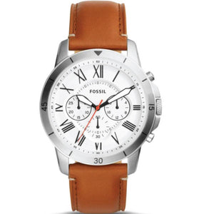 Fossil Grant Chronograph White Dial Brown Leather Strap Watch for Men - FS5060 Authentic Buy Shop Now