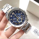 Michael Kors Brecken Chronograph Blue Dial Two Tone Steel Strap Watch For Men - MK8437 Authentic Buy Shop Now