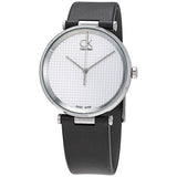 Calvin Klein Sight Silver Dial Black Leather Strap Watch for Men - K1S21120 Authentic Buy Shop Now