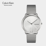 Calvin Klein Minimal Silver Dial Silver Mesh Bracelet Watch for Men - K3M2112Z Authentic Buy Shop Now
