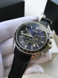 Hugo Boss Ikon Blue Dial Black Leather Strap Watch for Men - 1513176 Authentic Buy Shop Now