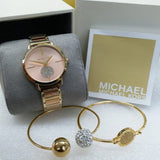 Michael Kors Portia Rose Gold Dial Two Tone Steel Strap Watch for Women - MK3706 Authentic Buy Shop Now