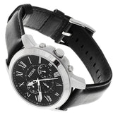Fossil Grant Chronograph Black Dial Black Leather Strap Watch for Men - FS4812 Authentic Buy Shop Now