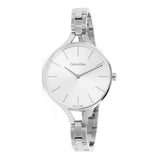 Calvin Klein Graphic White Dial Silver Steel Strap Watch for Women - K7E23146 Authentic Buy Shop Now
