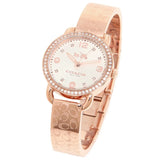 Coach Delancey Silver Dial Rose Gold Steel Strap Watch for Women - 14502355 Authentic Buy Shop Now