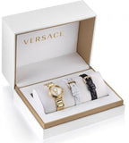 Versace Mini Virtus Quartz White Dial Gold Steel Strap Watch For Men - VET300221 Authentic Buy Shop Now