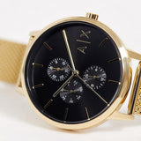 Armani Exchange Cayde Chronograph Black Dial Gold Mesh Strap Watch For Men - AX2715 Authentic Buy Shop Now