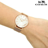 Coach Perry White Dial Gold Mesh Bracelet Watch for Women - 14503125 Authentic Buy Shop Now