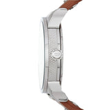 Diesel Mini Daddy Silver Dial Brown Leather Strap Watch For Men - DZ7309 Authentic Buy Shop Now