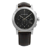 Burberry The City Chronograph Black Dial Black Leather Strap Watch for Men - BU9356 Authentic Buy Shop Now