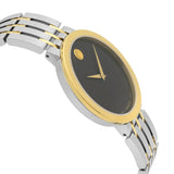 Movado Museum Esperanza Black Dial Two Tone Steel Strap Watch For Men - 0607058 Authentic Buy Shop Now