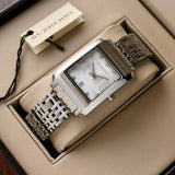 Burberry Heritage Diamond White Dial Silver Stainless Steel Strap Watch for Women - BU1583 Authentic Buy Shop Now