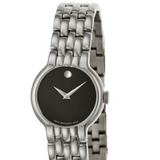 Movado Veturi Quartz Black Dial Silver Steel Strap Watch for Women - 0606338 Authentic Buy Shop Now
