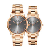 Daniel Wellington Iconic Link Grey Dial Rose Gold Steel Strap Watch For Women - DW00100332 Authentic Buy Shop Now