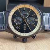 Hugo Boss Grand Prix Black Dial Black Steel Strap Watch for Men - 1513578 Authentic Buy Shop Now