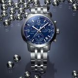 Tissot PRC 200 Chronograph Blue Dial Silver Steel Strap Watch For Men - T055.417.11.047.00 Authentic Buy Shop Now
