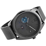 Tommy Hilfiger Deacon Multifunction Black Dial Black Mesh Bracelet Watch for Men - 1791546 Authentic Buy Shop Now
