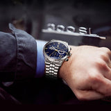 Maserati Ricordo Chronograph Blue Dial Silver Steel Strap Watch For Men - R8873633001 Authentic Buy Shop Now