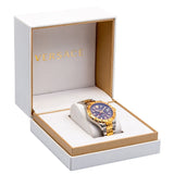 Versace Hellenyium GMT Black Dial Two Tone Steel Strap Watch for Men - V11040015 Authentic Buy Shop Now
