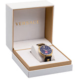Versace V-Circle Manifesto Edition Black Dial Black Leather Strap Watch for Men - VBQ050017 Authentic Buy Shop Now