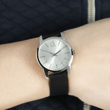 Calvin Klein City Silver Dial Black Leather Strap Watch For Women - K2G231C6 Authentic Buy Shop Now