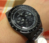 Emporio Armani Tazio Chronograph Black Dial Black Steel Strap Watch For Men - AR5989 Authentic Buy Shop Now
