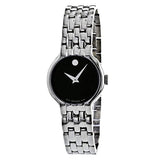 Movado Veturi Quartz Black Dial Silver Steel Strap Watch for Women - 0606338 Authentic Buy Shop Now