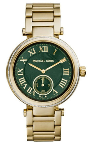 Michael Kors Skylar Green Dial Gold Steel Strap Watch for Women - MK6065 Authentic Buy Shop Now