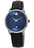 Movado 1881 Automatic Blue Dial Black Leather Strap Watch For Men - 606874 Authentic Buy Shop Now