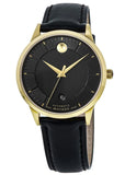 Movado 1881 Automatic Black Dial Black Leather Strap Watch For Men - 606875 Authentic Buy Shop Now