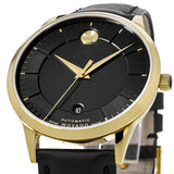 Movado 1881 Automatic Black Dial Black Leather Strap Watch For Men - 606875 Authentic Buy Shop Now