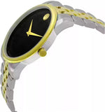 Movado Museum Classic Black Dial Two Tone Steel Strap Watch For Men - 606899 Authentic Buy Shop Now