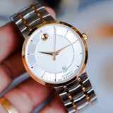 Movado 1881 Automatic Silver Dial Two Tone Steel Strap Watch For Men - 607063 Authentic Buy Shop Now