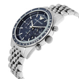 Emporio Armani Sportivo Chronograph Blue Stainless Steel Watch For Men - AR6072 Authentic Buy Shop Now