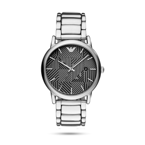 Emporio Armani Classic Quartz Grey Dial Silver Steel Strap Watch For Men - AR11134 Authentic Buy Shop Now