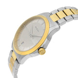 Gucci G Timeless Quartz Silver Dial Two Tone Steel Strap Watch For Men - YA126450 Authentic Buy Shop Now