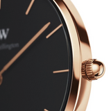 Daniel Wellington Classic Petite York Black Dial Brown Leather Strap Watch For Women - DW00100226 Authentic Buy Shop Now