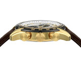 Versace V-Ray Chronograph Quartz White Dial Brown Leather Strap Watch For Men - VE2I00221 Authentic Buy Shop Now