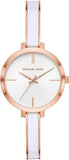 Michael Kors Jaryn Analog White Dial Two Tone Steel Strap Watch For Women - MK4342 Authentic Buy Shop Now