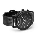 Emporio Armani Sport Chronograph Black Dial Black Mesh Bracelet Watch For Men - AR1968 Authentic Buy Shop Now