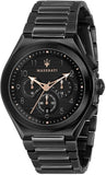 Maserati Triconic Quartz Black Dial Black Steel Strap Watch For Men - R8873639003 Authentic Buy Shop Now