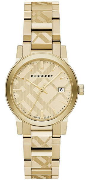 Burberry The City Gold Dial Gold Steel Strap Watch for Women - BU9145 Authentic Buy Shop Now