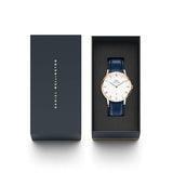 Daniel Wellington Dapper Somerset White Dial Blue Leather Strap Watch For Men - DW00100191 Authentic Buy Shop Now