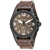 Fossil Nate Chronograph Brown Dial Brown Leather Strap Watch for Men - JR1511 Authentic Buy Shop Now