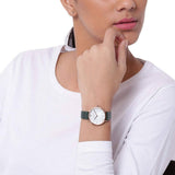 Emporio Armani Mother of Pearl Dial Green Leather Strap Watch For Women - AR11150 Authentic Buy Shop Now