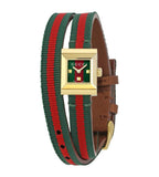 Gucci G-Frame Multicolored Dial Two Tone Nylon Strap Watch For Women - YA128527 Authentic Buy Shop Now
