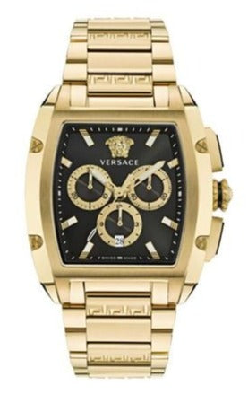 Versace Dominus Chronograph Black Dial Gold Steel Strap Watch For Men - VE6H00523 Authentic Buy Shop Now